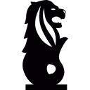Statue, Merlion Park, Mythical Creature, singapore, Monuments, lion Black icon