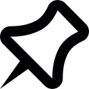 tack, pushpin, outline, Tools And Utensils, pin Black icon