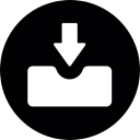 download, tray, inbox, down arrow, Email, web Black icon