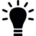 Light bulb, Idea, Gestures, electricity, light Black icon