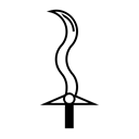 curve blade, creative, sword, Blade, line, weapon Black icon