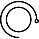 Circle, button, Circular, interface, line Black icon