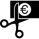 Money, banking, scissors, Cut, Bank, commerce, Currency Black icon