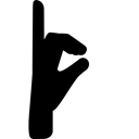 Side View, lateral, Hand, Hands Icons, Posture, Mudra, fingers, Gestures Black icon