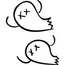 two, ghosts, Characters, halloween, Phantoms, Flying, shapes, scary, Couple Black icon