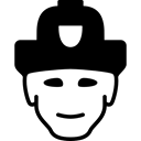 work, safety, people, fire, firefighter, security, helmet Black icon