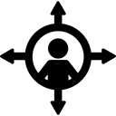 Man, men, people, Arrows, task, Working, Polyvalence Black icon
