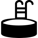 Summertime, summer, Swimming Pool, Ladder, swim Black icon