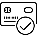 Credit card, Bank, Checked, Business, Debit card, banking Black icon