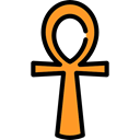 Egyptian, symbol, cross, Ankh Black icon