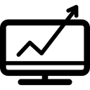 Business, Tv, screen, monitor, Diagram, technology, screens, television, growth Black icon