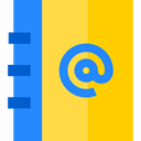contacts, Agenda, notepad, phone book Gold icon
