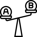 comparison, Seo And Web, Balance, seo, tools Black icon