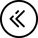 to the begining, Backwards, double left, to the start, previous Black icon
