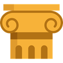 Column, Art, Antique, decoration, Elegant, Monuments, Ornamental, Adornment Goldenrod icon