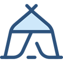 Forest, Tent, Holidays, woods, nature, Camping, rural Black icon