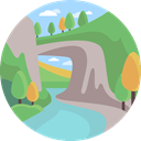 nature, landscape, river, scenery DarkSeaGreen icon