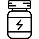 gym, supplement, Vitamins, Proteins, Sports And Competition Black icon