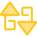 Arrows, switch, Arrow, swap, vertical, sort, Orientation, ui Gold icon
