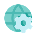 world, Development, web, Setting Black icon