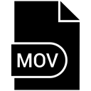 video, File, Format, Mov Black icon