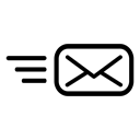Email, Message, mail, send, online, e-mail, messagesent Black icon