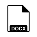 Extension, Docx, document, File Black icon