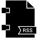 document, File, Rss Black icon