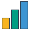 chart, graph, Schedule, Diagram, Bar chart SteelBlue icon