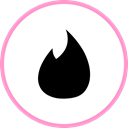 media, web, Social, tinder Black icon