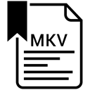 Extensiom, File, Mkv, file format Black icon