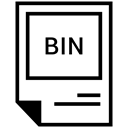 File, type, Bin, extention Black icon