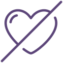 Not Allowed, no, Heart, love, sign, romance, valentine Black icon