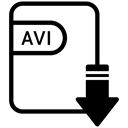 Extension, Avi, document, File, Format Black icon