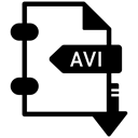 Extensiom, File, Avi, file format Black icon