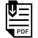 Pdf, Format, document, File Black icon