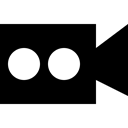 film, movie, video, record Black icon