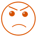 Face, smile, Angry Black icon