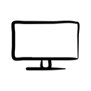 media, Tv, screen, lcd, hand drawn, televisision Black icon